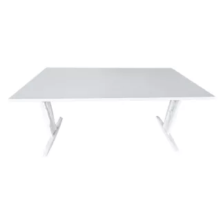 IDOL│Bureau droit L160 x p80 cm - Hauteur réglable│Blanc/blanc