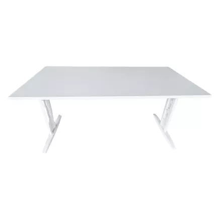 IDOL│Bureau droit L160 x p80 cm - Hauteur réglable│Blanc/blanc