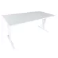 IDOL│Bureau droit L160 x p80 cm - Hauteur réglable│Blanc/blanc