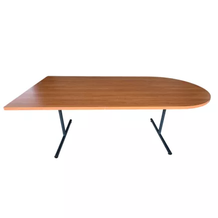 SANMA│Table de conférence asymétrique - avec un côté arrondi│Poirier/gris anthracite