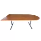SANMA│Table de conférence asymétrique - avec un côté arrondi│Poirier/gris anthracite