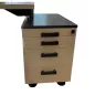 SANMA│Bureau de direction avec retour - Caisson sous bureau│Erable blanc/gris anthracite