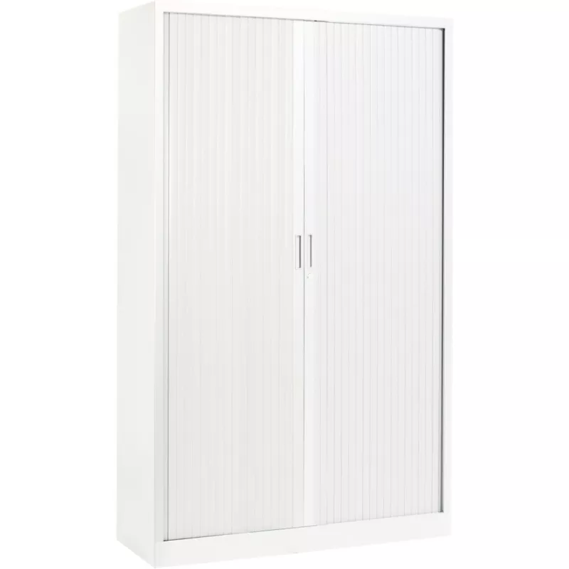 ARIV│Armoire rideau L120xH198 cm│Acier-PVC - Blanc