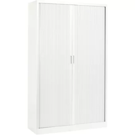 ARIV│Armoire rideau L120xH198 cm│Acier-PVC - Blanc