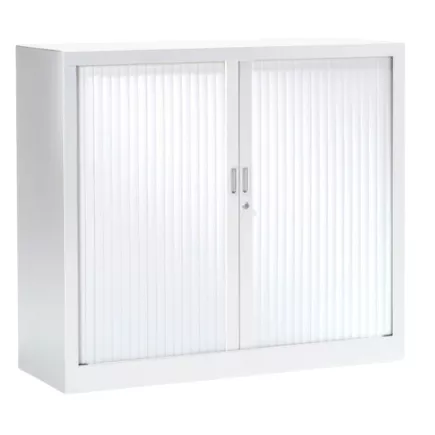 ARIV│Armoire rideau L120 x H 105 cm│Acier unicolore - Blanc