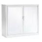 ARIV│Armoire rideau L120 x H 105 cm│Acier unicolore - Blanc