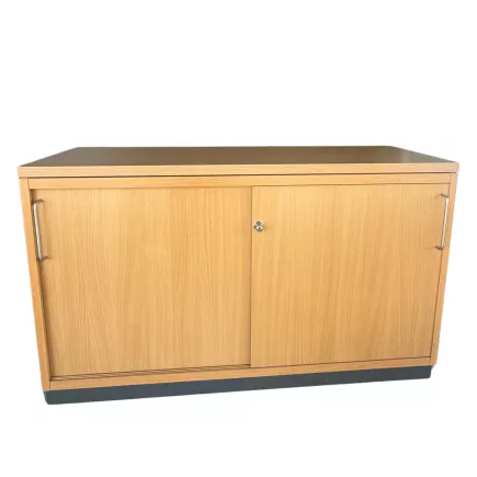 SANMA│Armoire basse - porte coulissantes│Chêne clair huilé