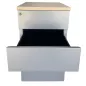 EOL│Caisson hauteur bureau - 3 Tiroirs│Profondeur 60 cm│Erable blanc/Gris aluminium