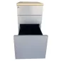 EOL│Caisson hauteur bureau - 3 Tiroirs│Profondeur 60 cm│Erable blanc/Gris aluminium