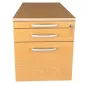 PRO│Caisson sous bureau 964 - 3 tiroirs│Profondeur 80 cm│Chêne clair huilé/gris aluminium