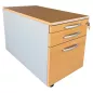 PRO│Caisson sous bureau 964 - 3 tiroirs│Profondeur 80 cm│Chêne clair huilé/gris aluminium