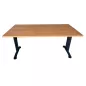 SANMA│Bureau droit L160 x p80 cm - Hauteur réglable│Hêtre saumoné/gris anthracite