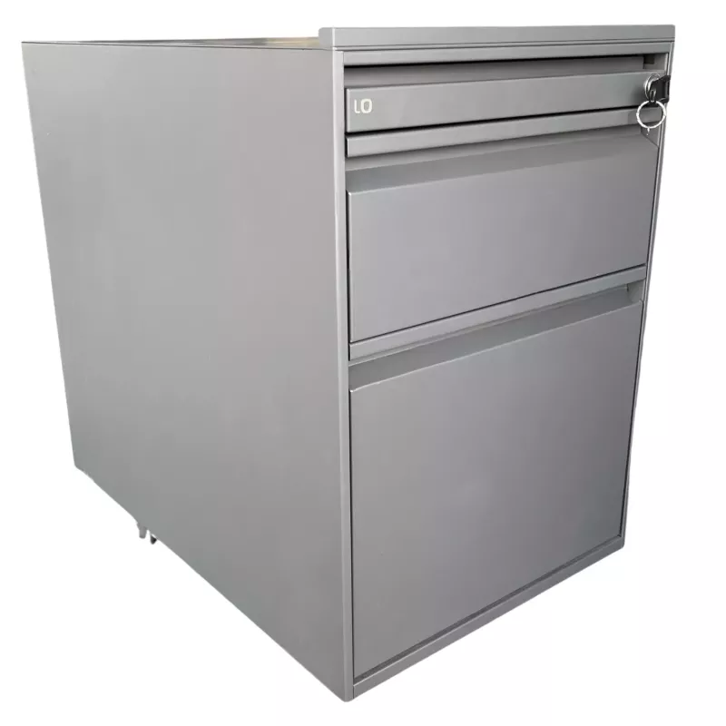 LO LISTA│Caisson sous bureau 964 - 3 Tiroirs │Profondeur 60 cm│Gris anthracite/Gris clair