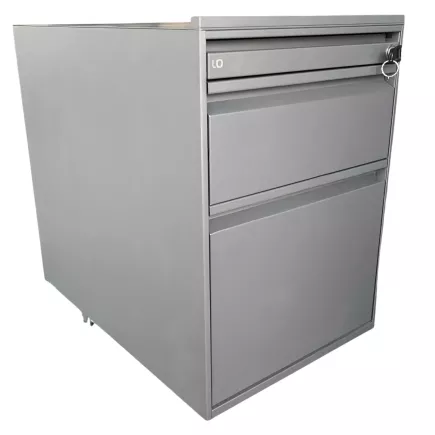 LO LISTA│Caisson sous bureau 964 - 3 Tiroirs │Profondeur 60 cm│Gris anthracite/Gris clair