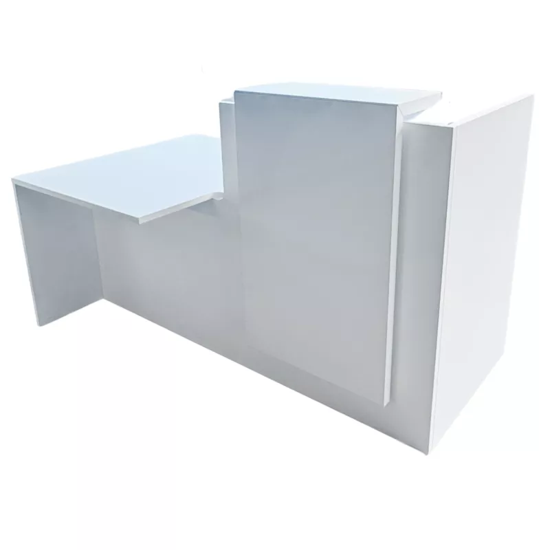 FIFTY FIFTY│Banque Accueil avec accueil PMR droite│Unicolore blanc