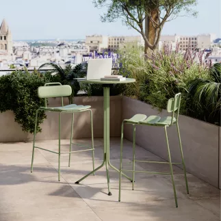 DOLCE│Table haute ronde à plateau basculant verrouillable H111 cm│Coloris à choix