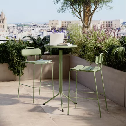 DOLCE│Table haute ronde à plateau basculant verrouillable H111 cm│Coloris à choix