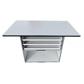 USM HALLER│Desserte 2 cases│Gris Clair/Chromé