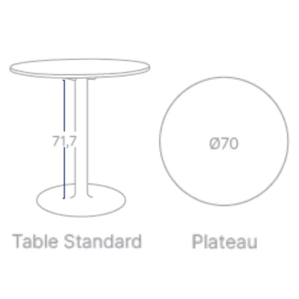 CHILL│Table ronde - plateau en matériaux recyclés H71,7 cm │Coloris à choix