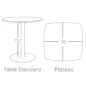 CHILL│Table carrée cintrée - plateau en matériaux recyclés H71,7 cm │Coloris à choix