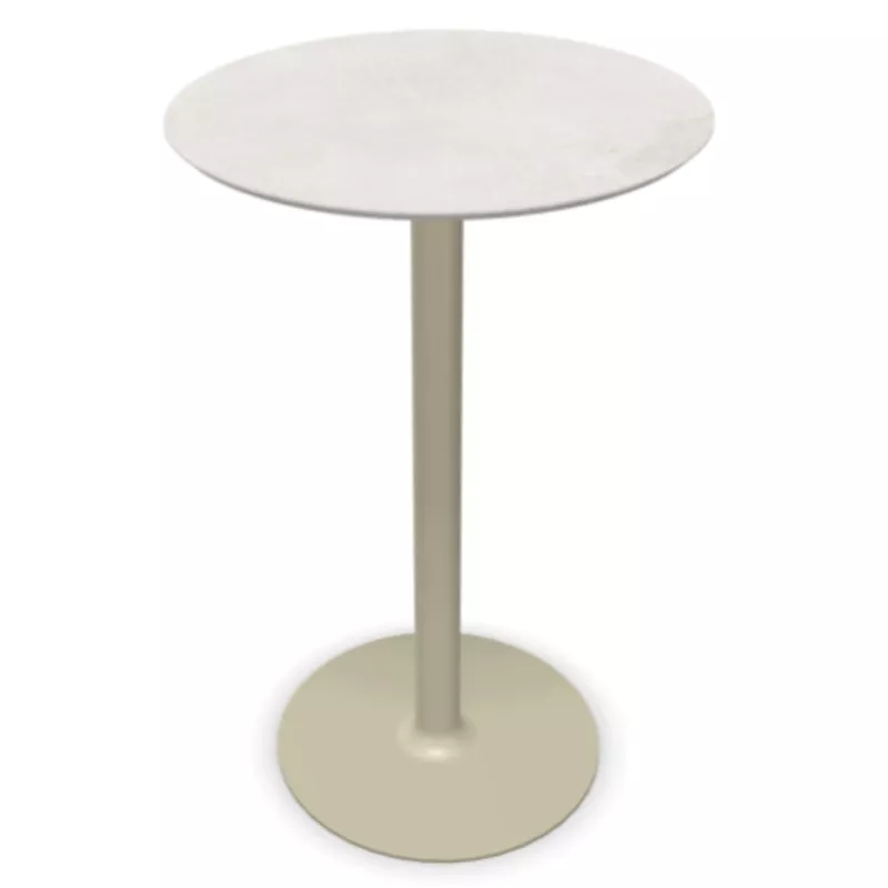 CHILL│Table haute ronde - plateau en matériaux recyclés H102,7 cm │Coloris unicolore à choix