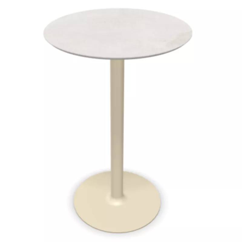 CHILL│Table haute ronde - plateau en matériaux recyclés H102,7 cm │Coloris unicolore à choix