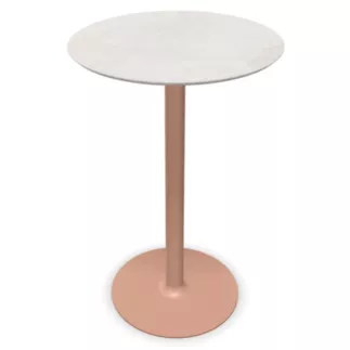 CHILL│Table haute ronde - plateau en matériaux recyclés H102,7 cm │Coloris unicolore à choix