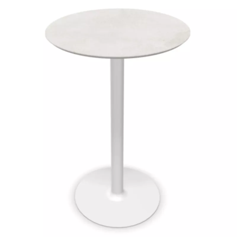 CHILL│Table haute ronde - plateau en matériaux recyclés H102,7 cm │Coloris unicolore à choix