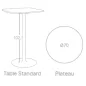 CHILL│Table haute ronde - plateau en matériaux recyclés H102,7 cm │Coloris unicolore à choix