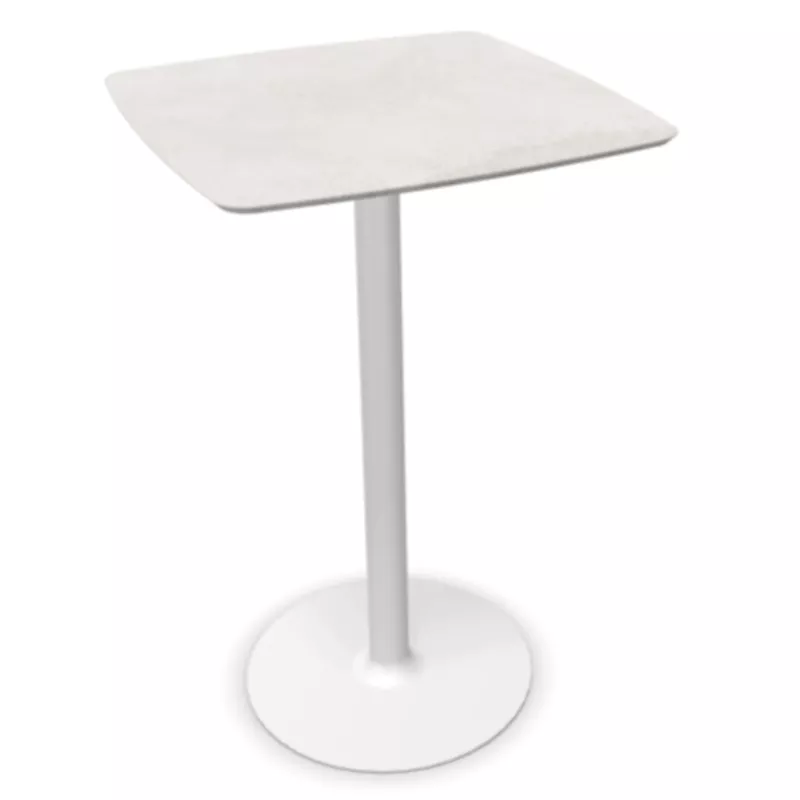 CHILL│Table haute carrée cintrée - plateau en matériaux recyclés H102,7 cm │Coloris unicolore à choix