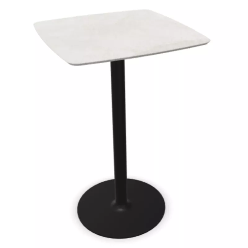CHILL│Table haute carrée cintrée - plateau en matériaux recyclés H102,7 cm │Coloris unicolore à choix