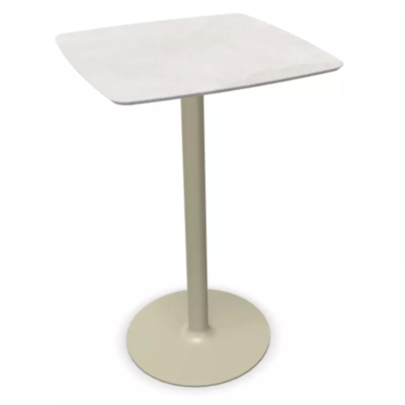 CHILL│Table haute carrée cintrée - plateau en matériaux recyclés H102,7 cm │Coloris unicolore à choix