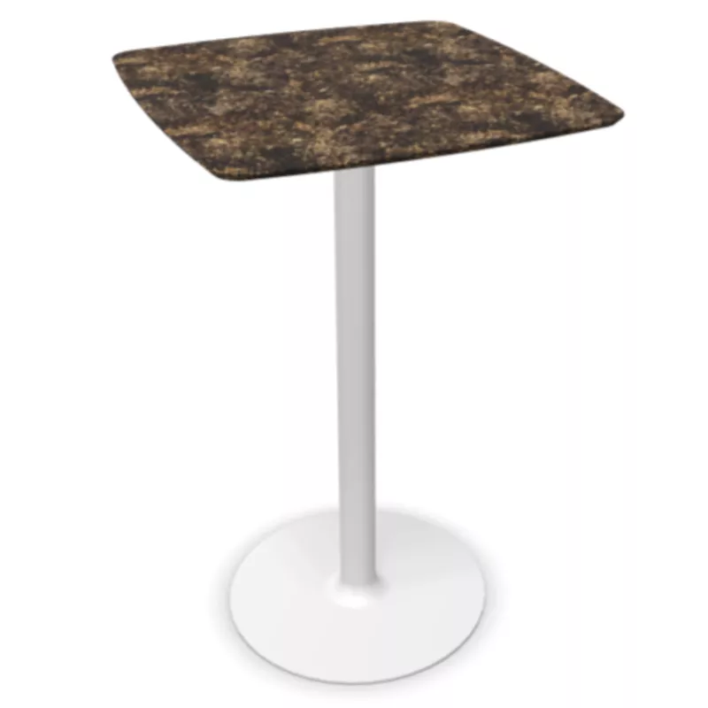 CHILL│Table haute carrée cintrée - plateau en matériaux recyclés H102,7 cm │Coloris unicolore à choix