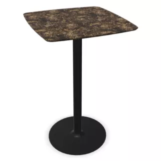 CHILL│Table haute carrée cintrée - plateau en matériaux recyclés H102,7 cm │Coloris unicolore à choix