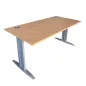 IDOL│Bureau droit L160 x p80 │Hêtre clair/Gris aluminium