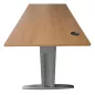 IDOL│Bureau droit L160 x p80 │Hêtre clair/Gris aluminium