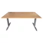 IDOL│Bureau droit L160 x p80 │Hêtre clair/Gris aluminium