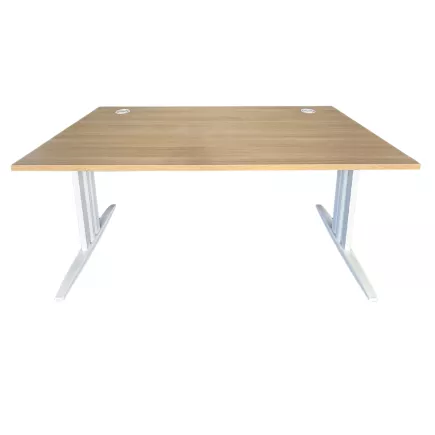 IDOL│Bureau droit L160 x p80 │Chêne clair/blanc