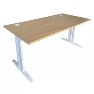 IDOL│Bureau droit L160 x p80 │Chêne clair/blanc