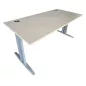 IDOL│Bureau droit L160 x p80 │Erable blanc/Gris aluminium