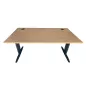 IDOL│Bureau droit L160 x p80 - Hauteur réglable│Hêtre clair/Gris anthracite