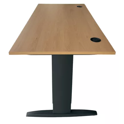 IDOL│Bureau droit L160 x p80 - Hauteur réglable│Hêtre clair/Gris anthracite