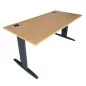IDOL│Bureau droit L160 x p80 - Hauteur réglable│Hêtre clair/Gris anthracite