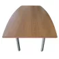ELOISE│Table conférence tonneau 6 personnes - L200xp100 cm│4 pieds tubulaires│Hêtre saumoné/Gris aluminium