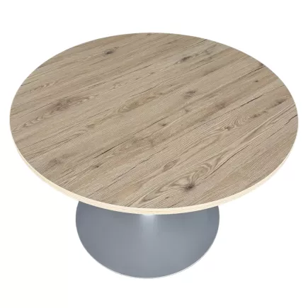 TABRO│Table ronde ø 100cm│Chêne brunswick / gris aluminium