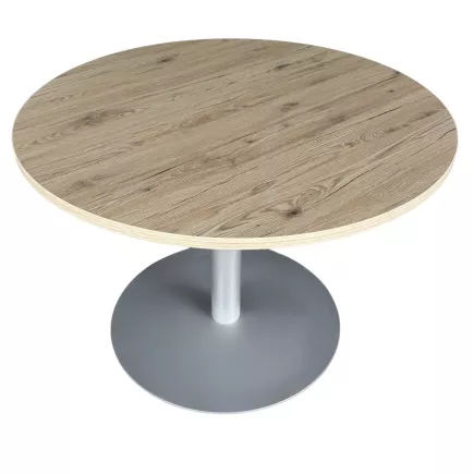 TABRO│Table ronde ø 100cm│Chêne brunswick / gris aluminium