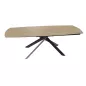 KHEOPS EXPO│Table extensible 160/240cm│Pieds en acier laqué noir mat│Chêne clair