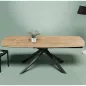 KHEOPS EXPO│Table extensible 160/240cm│Pieds en acier laqué noir mat│Chêne clair