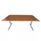IDOL│Bureau droit L160 x p80 cm avec voile de fond │Pommier de France/Gris aluminium IDOL│Bureau droit L160 x p80 cm avec voile de fond │Pommier de France/Gris aluminium