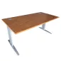 IDOL│Bureau droit L160 x p80 cm avec voile de fond │Pommier de France/Gris aluminium IDOL│Bureau droit L160 x p80 cm avec voile de fond │Pommier de France/Gris aluminium